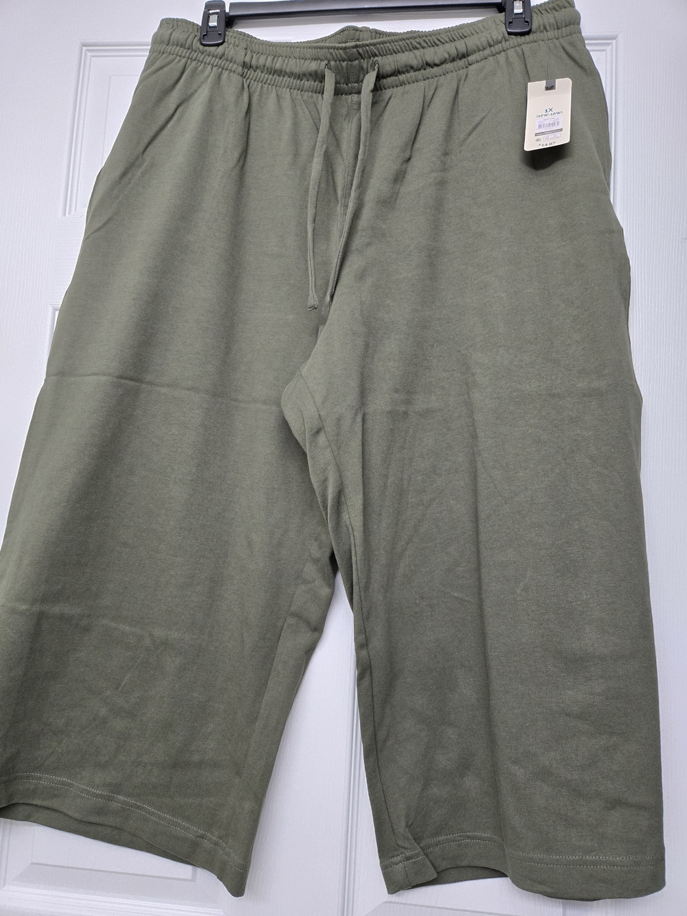 Women's Olive Green Drawstring Wide Leg Crop Pants